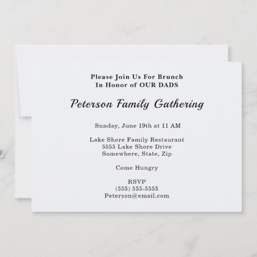 Invitation Bonne Fête des pères Casquette Blue Dot Cravate Fa (Dos)