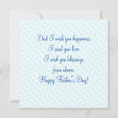 Invitation Bonne Fête des pères ! Couleur bleue moderne (Dos)