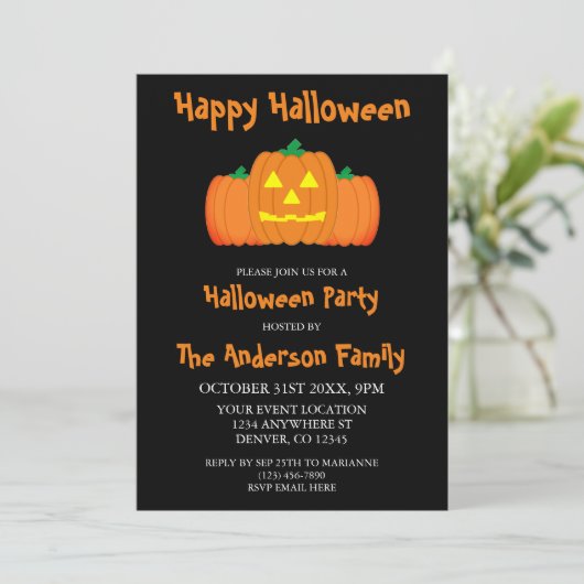 Invitation Bonne fête d'Halloween (Debout devant)