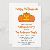 Invitation Bonne fête d'Halloween (Devant / Derrière)