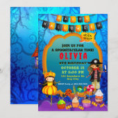 Invitation Bonne fête d'Halloween Costume enfants fête (Devant / Derrière)