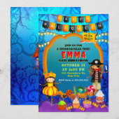 Invitation Bonne fête d'Halloween Costume enfants fête (Devant / Derrière)