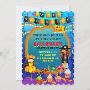 Invitation Bonne fête d'Halloween Costume enfants fête