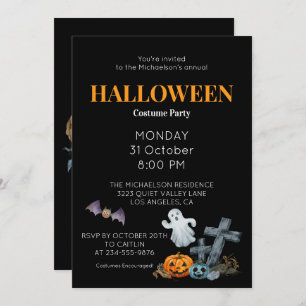 Invitation Bonne fête du costume d'Halloween