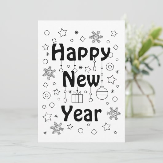 Invitation Bonne fête du Nouvel An (Debout devant)