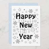 Invitation Bonne fête du Nouvel An (Devant / Derrière)