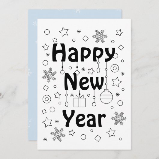 Invitation Bonne fête du Nouvel An (Devant / Derrière)