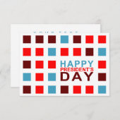 Invitation Bonne fête du Président Mod carrés (Devant / Derrière)