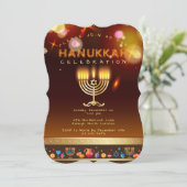 Invitation Bonne Hanoukka belle fête juive (Debout devant)