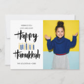 Invitation Bonne Hanoukka bougies | Vacances photo verticale (Devant)