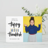 Invitation Bonne Hanoukka bougies | Vacances photo verticale (Debout devant)