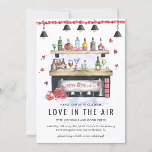 Invitation Bonne heure de vacances Valentine Cocktail Party