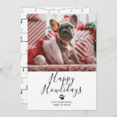 Invitation Bonne Howlidays Pet Dog Christmas Card (Devant / Derrière)
