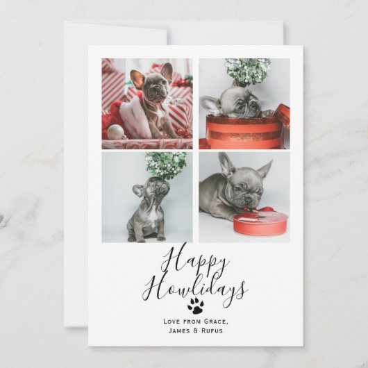 Invitation Bonne Howlidays Pet Dog Christmas Card (Devant)