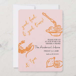 Invitation Bonne nourriture et bons moments de Thanksgiving