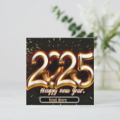 Invitation Bonne nouvelle année de typographie or invitationc (Debout devant)