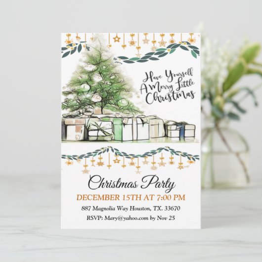 Invitation Bonne Petite Fête De Noël (Debout devant)