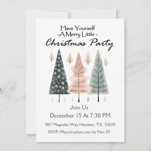 Invitation Bonne Petite Soirée Boho De Noël (Devant)