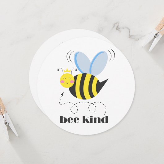 Invitation Bonne princesse d'abeille avec couronne et slogan  (Devant/Arrière en situation)