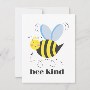 Invitation Bonne princesse d'abeille avec couronne et slogan 