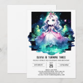 Invitation Bonne princesse enchantée Anniversaire (Devant / Derrière)