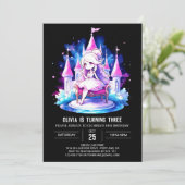 Invitation Bonne princesse simple anniversaire (Debout devant)