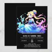 Invitation Bonne princesse Whimsical Anniversaire (Devant / Derrière)