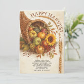 Invitation Bonne récolte Thanksgiving (Debout devant)