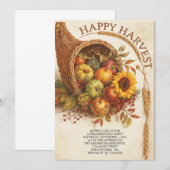 Invitation Bonne récolte Thanksgiving (Devant / Derrière)