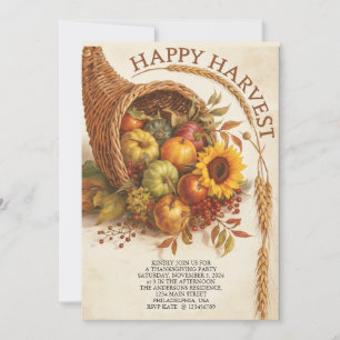 Invitation Bonne récolte Thanksgiving