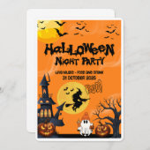 Invitation Bonne soirée d'Halloween (Devant / Derrière)