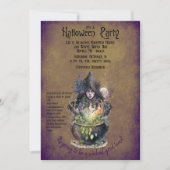 Invitation Bonne sorcière à la fête d'Halloween (Devant)