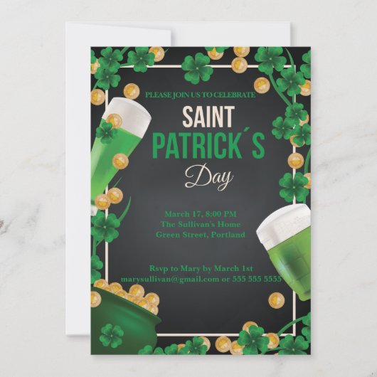 Invitation Bonne St Patrick's Celebration Green Beer Paddy (Devant)
