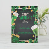 Invitation Bonne St Patrick's Celebration Green Beer Paddy (Debout devant)