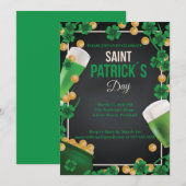 Invitation Bonne St Patrick's Celebration Green Beer Paddy (Devant / Derrière)
