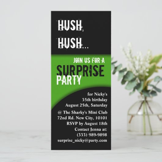 Invitation bonne surprise d'anniversaire (Debout devant)