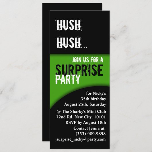 Invitation bonne surprise d'anniversaire (Devant / Derrière)