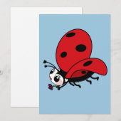 Invitation Bonne Wings Ladybug (Devant / Derrière)