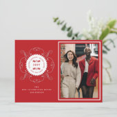 Invitation Bonnes Fêtes Classic Seal Photo Business (Debout devant)