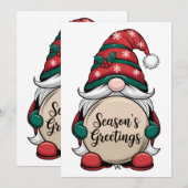 Invitation Bonnes Fêtes de Noël Gnome (Devant / Derrière)