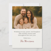 Invitation Bonnes Fêtes Photo Elegant Holiday Card (Dos)