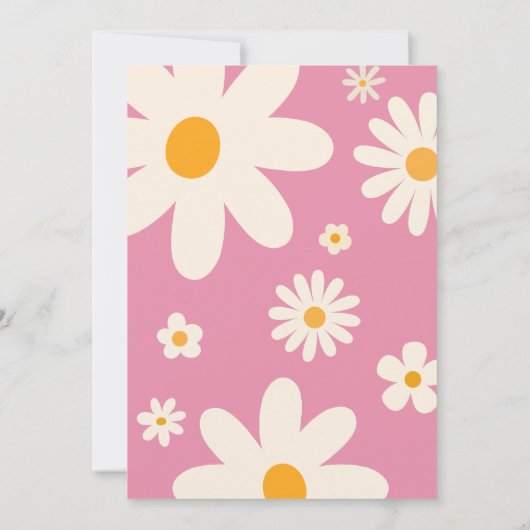 Invitation Bonnes vibes seulement super de marguerite rétro i (Dos)