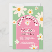 Invitation Bonnes vibes seulement super de marguerite rétro i (Devant)