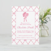 Invitation Bonnet d'invitation Baby shower de Trellis de Bow (Debout devant)