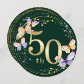 Invitation Bonnet d'or 50e anniversaire de couronne (Devant / Derrière)