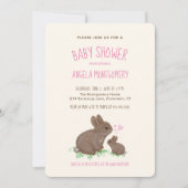 Invitation Bonnets de bois mignons avec Coeurs Baby shower fi (Devant)