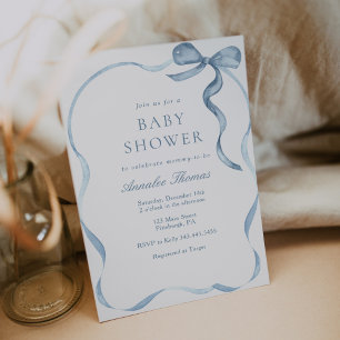 Invitation Bons Bleus et Bows Baby shower garçon