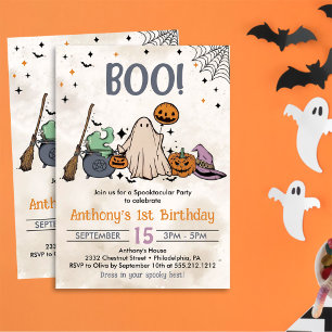 Invitation Boo ! 1er anniversaire fête Halloween