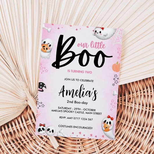 Invitation Boo a 2 ans ! Anniversaire de la Fille Fantôme d'H