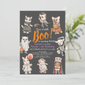Invitation Boo Animaux Costume d'Halloween Anniversaire (Debout devant)